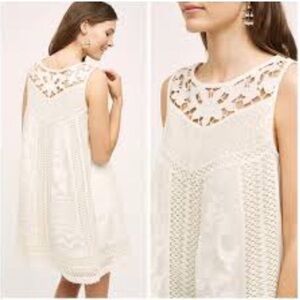 Vanessa Virginia cottonwood lace swing dress cream Anthropologie